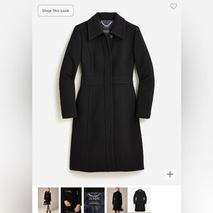 J. Crew Lady Day Coat Jacket Italian Double Cloth Wool Size 14 Black. Runs Small